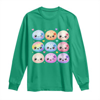 Kawaii Glitter Dumpling Bao Dim Sum Graphic Long Sleeve Shirt Cute Pastel Foodie Squishy Hearts and Flowers