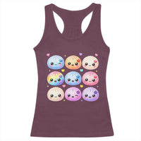 Kawaii Glitter Dumpling Bao Dim Sum Graphic Racerback Tank Top Cute Pastel Foodie Squishy Hearts and Flowers