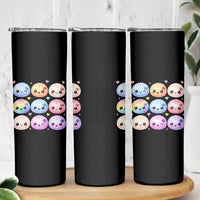 Kawaii Glitter Dumpling Bao Dim Sum Graphic Skinny Tumbler Cute Pastel Foodie Squishy Hearts and Flowers
