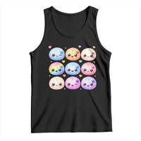 Kawaii Glitter Dumpling Bao Dim Sum Graphic Tank Top Cute Pastel Foodie Squishy Hearts and Flowers