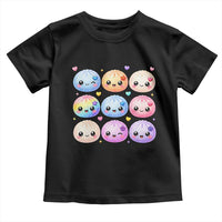 Kawaii Glitter Dumpling Bao Dim Sum Graphic Toddler T Shirt Cute Pastel Foodie Squishy Hearts and Flowers