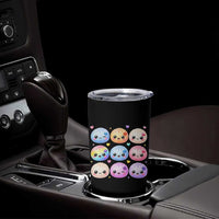 Kawaii Glitter Dumpling Bao Dim Sum Graphic Tumbler Cup Cute Pastel Foodie Squishy Hearts and Flowers