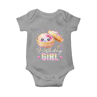 Kawaii Birthday Girl Glitter Dumpling Graphic Baby Onesie Cute Pink Bow Dim Sum Party Gift