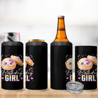 Kawaii Birthday Girl Glitter Dumpling Graphic 4 in 1 Can Cooler Tumbler Cute Pink Bow Dim Sum Party Gift