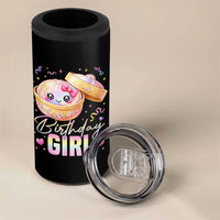 Kawaii Birthday Girl Glitter Dumpling Graphic 4 in 1 Can Cooler Tumbler Cute Pink Bow Dim Sum Party Gift
