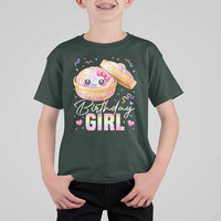 Kawaii Birthday Girl Glitter Dumpling Graphic T Shirt For Kid Cute Pink Bow Dim Sum Party Gift
