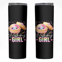 Kawaii Birthday Girl Glitter Dumpling Graphic Skinny Tumbler Cute Pink Bow Dim Sum Party Gift