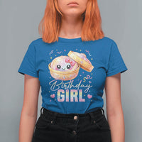 Kawaii Birthday Girl Glitter Dumpling Graphic T Shirt For Women Cute Pink Bow Dim Sum Party Gift