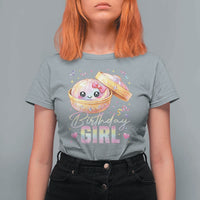 Kawaii Birthday Girl Glitter Dumpling Graphic T Shirt For Women Cute Pink Bow Dim Sum Party Gift