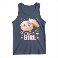 Kawaii Birthday Girl Glitter Dumpling Graphic Tank Top Cute Pink Bow Dim Sum Party Gift