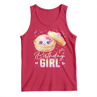 Kawaii Birthday Girl Glitter Dumpling Graphic Tank Top Cute Pink Bow Dim Sum Party Gift