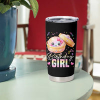 Kawaii Birthday Girl Glitter Dumpling Graphic Tumbler Cup Cute Pink Bow Dim Sum Party Gift