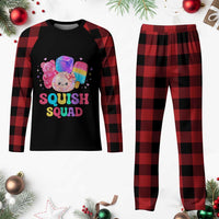 Squish Squad Kawaii Glitter Dumpling and Candy Graphic Plaid Pajama Set Cute Gummy Bear Popsicle