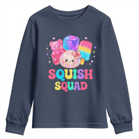 Squish Squad Kawaii Glitter Dumpling and Candy Graphic Youth Sweatshirt Cute Gummy Bear Popsicle