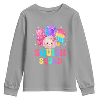 Squish Squad Kawaii Glitter Dumpling and Candy Graphic Youth Sweatshirt Cute Gummy Bear Popsicle