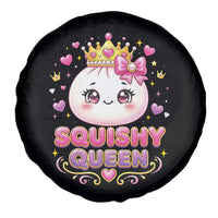 Squishy Queen Kawaii Glitter Dumpling Graphic Spare Tire Cover Cute Tiara Crown and Pink Bow
