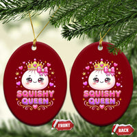 Squishy Queen Kawaii Glitter Dumpling Graphic Ceramic Ornament Cute Tiara Crown and Pink Bow
