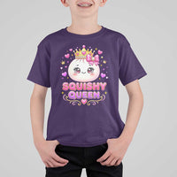 Squishy Queen Kawaii Glitter Dumpling Graphic T Shirt For Kid Cute Tiara Crown and Pink Bow
