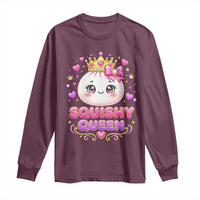 Squishy Queen Kawaii Glitter Dumpling Graphic Long Sleeve Shirt Cute Tiara Crown and Pink Bow