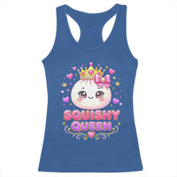Squishy Queen Kawaii Glitter Dumpling Graphic Racerback Tank Top Cute Tiara Crown and Pink Bow