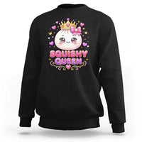 Squishy Queen Kawaii Glitter Dumpling Graphic Sweatshirt Cute Tiara Crown and Pink Bow
