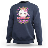 Squishy Queen Kawaii Glitter Dumpling Graphic Sweatshirt Cute Tiara Crown and Pink Bow