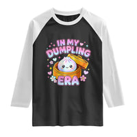 In My Dumpling Era Kawaii Pastel Graphic Raglan Shirt Retro Groovy Glitter Bao Steamer Basket