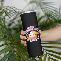In My Dumpling Era Kawaii Pastel Graphic Skinny Tumbler Retro Groovy Glitter Bao Steamer Basket