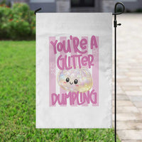 You Are A Glitter Dumpling Cute Preppy Pastel Graphic Garden Flag Kawaii Pastel Pink Striped Food Quote