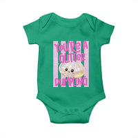 You Are A Glitter Dumpling Cute Preppy Pastel Graphic Baby Onesie Kawaii Pastel Pink Striped Food Quote