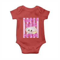 You Are A Glitter Dumpling Cute Preppy Pastel Graphic Baby Onesie Kawaii Pastel Pink Striped Food Quote