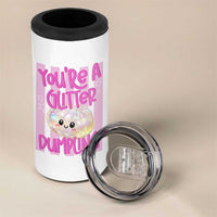 You Are A Glitter Dumpling Cute Preppy Pastel Graphic 4 in 1 Can Cooler Tumbler Kawaii Pastel Pink Striped Food Quote
