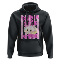You Are A Glitter Dumpling Cute Preppy Pastel Graphic Hoodie Kawaii Pastel Pink Striped Food Quote