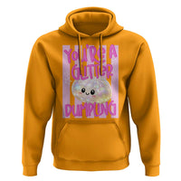 You Are A Glitter Dumpling Cute Preppy Pastel Graphic Hoodie Kawaii Pastel Pink Striped Food Quote