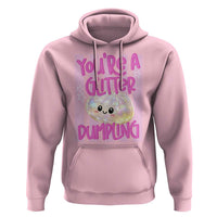You Are A Glitter Dumpling Cute Preppy Pastel Graphic Hoodie Kawaii Pastel Pink Striped Food Quote