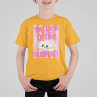 You Are A Glitter Dumpling Cute Preppy Pastel Graphic T Shirt For Kid Kawaii Pastel Pink Striped Food Quote