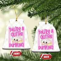 You Are A Glitter Dumpling Cute Preppy Pastel Graphic Ceramic Ornament Kawaii Pastel Pink Striped Food Quote