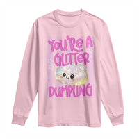 You Are A Glitter Dumpling Cute Preppy Pastel Graphic Long Sleeve Shirt Kawaii Pastel Pink Striped Food Quote