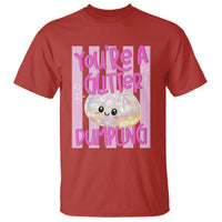 You Are A Glitter Dumpling Cute Preppy Pastel Graphic T Shirt Kawaii Pastel Pink Striped Food Quote