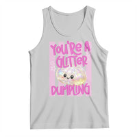 You Are A Glitter Dumpling Cute Preppy Pastel Graphic Tank Top Kawaii Pastel Pink Striped Food Quote