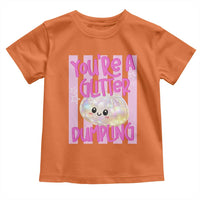 You Are A Glitter Dumpling Cute Preppy Pastel Graphic Toddler T Shirt Kawaii Pastel Pink Striped Food Quote