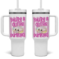 You Are A Glitter Dumpling Cute Preppy Pastel Graphic Tumbler With Handle Kawaii Pastel Pink Striped Food Quote