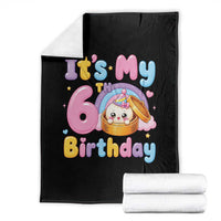 Its My 6th Birthday Kawaii Glitter Dumpling Graphic Throw Blanket Cute 6 Years Old Rainbow Bday Girl Party