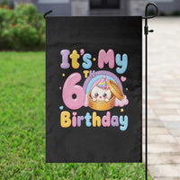 Its My 6th Birthday Kawaii Glitter Dumpling Graphic Garden Flag Cute 6 Years Old Rainbow Bday Girl Party