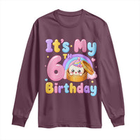 Its My 6th Birthday Kawaii Glitter Dumpling Graphic Long Sleeve Shirt Cute 6 Years Old Rainbow Bday Girl Party