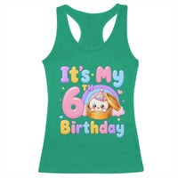 Its My 6th Birthday Kawaii Glitter Dumpling Graphic Racerback Tank Top Cute 6 Years Old Rainbow Bday Girl Party