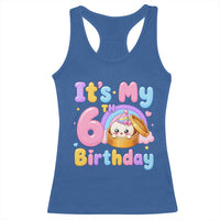 Its My 6th Birthday Kawaii Glitter Dumpling Graphic Racerback Tank Top Cute 6 Years Old Rainbow Bday Girl Party