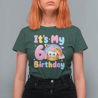 Its My 6th Birthday Kawaii Glitter Dumpling Graphic T Shirt For Women Cute 6 Years Old Rainbow Bday Girl Party