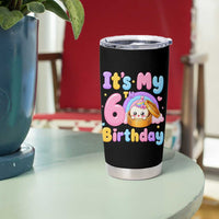 Its My 6th Birthday Kawaii Glitter Dumpling Graphic Tumbler Cup Cute 6 Years Old Rainbow Bday Girl Party