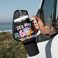 Its My 6th Birthday Kawaii Glitter Dumpling Graphic Tumbler With Handle Cute 6 Years Old Rainbow Bday Girl Party